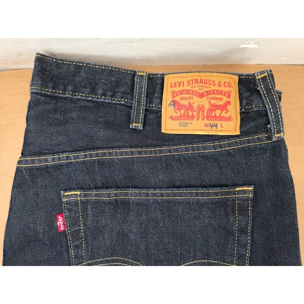 Levi’s Men’s 559 Relaxed Straight Flex Fit Blue Jeans 44x30 2 of